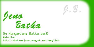 jeno batka business card